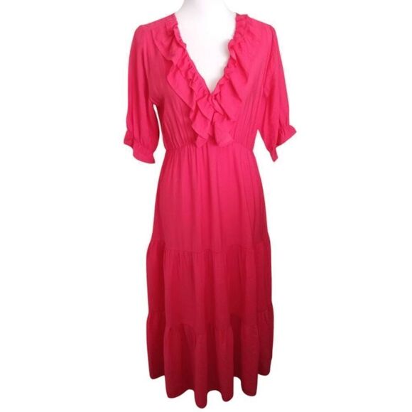 ZARA PINK RUFFLE MISI DRESS SZ.S EUC. - Picture 2 of 8